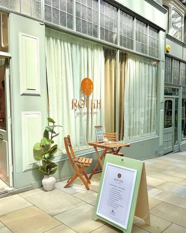 Roukh Grand Arcade shopfront in Leeds city centre